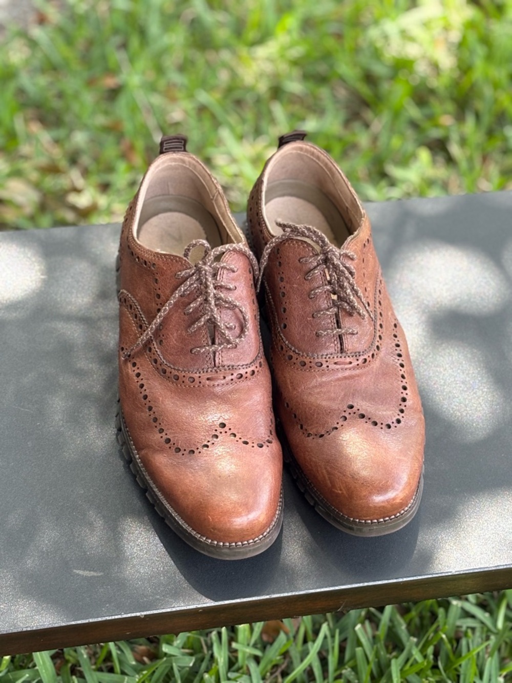 Cole Haan Brown ZEROGRAND WingTip Oxfords Size 10.5 Same Day Shipping